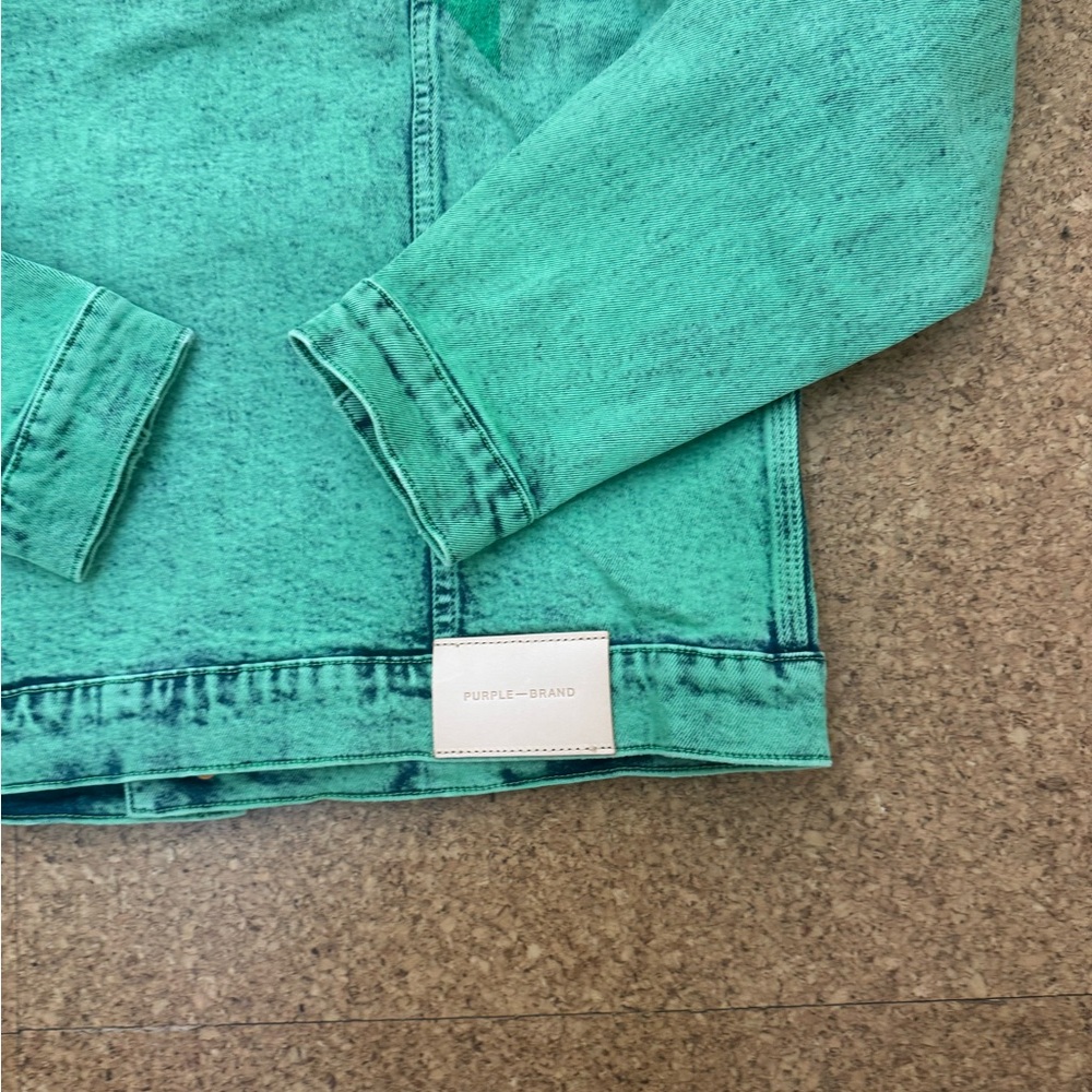 Men's Green Denim Performance Jacket - Picture 4 of 4